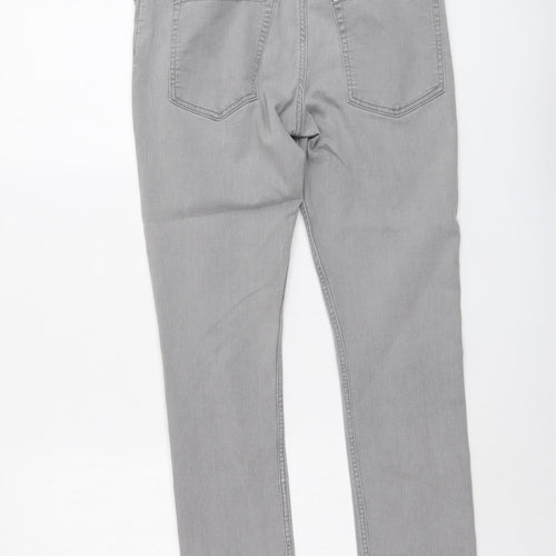 H&M Womens Grey Cotton Straight Jeans Size 28 in L29 in Regular Button