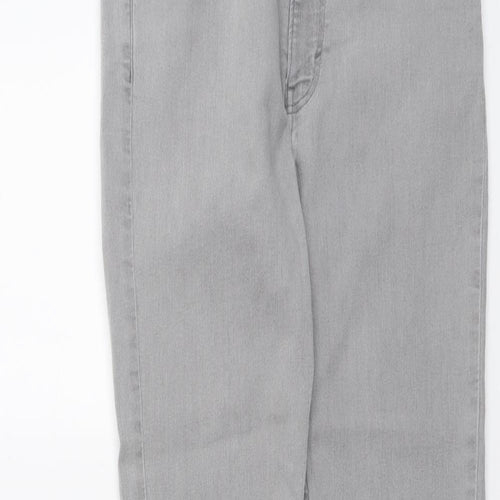 H&M Womens Grey Cotton Straight Jeans Size 28 in L29 in Regular Button