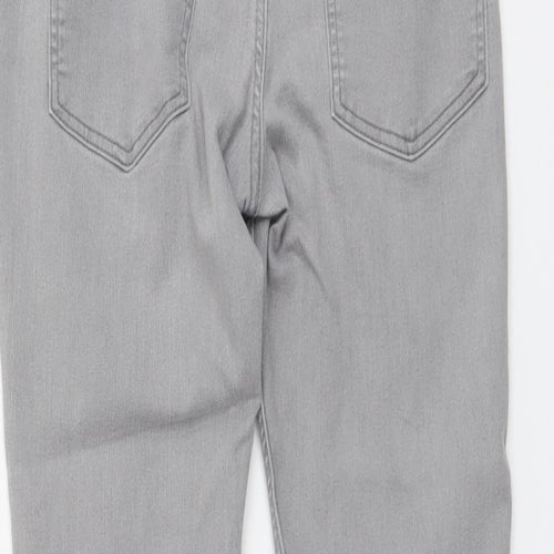 H&M Womens Grey Cotton Straight Jeans Size 28 in L29 in Regular Button