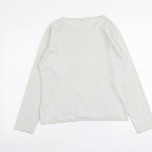Alibi Womens Grey Round Neck Acrylic Pullover Jumper Size 10