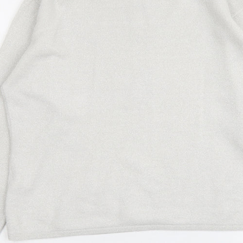 Alibi Womens Grey Round Neck Acrylic Pullover Jumper Size 10