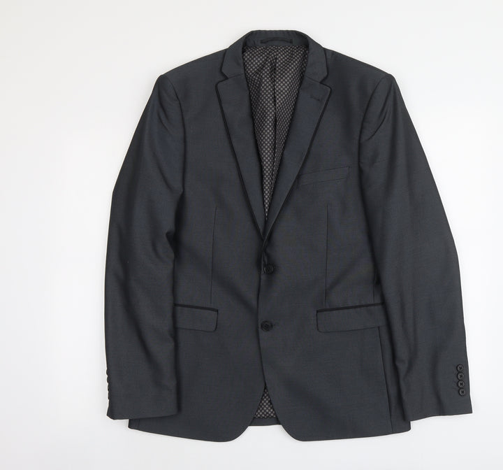 NEXT Mens Grey Polyester Jacket Suit Jacket Size L Regular