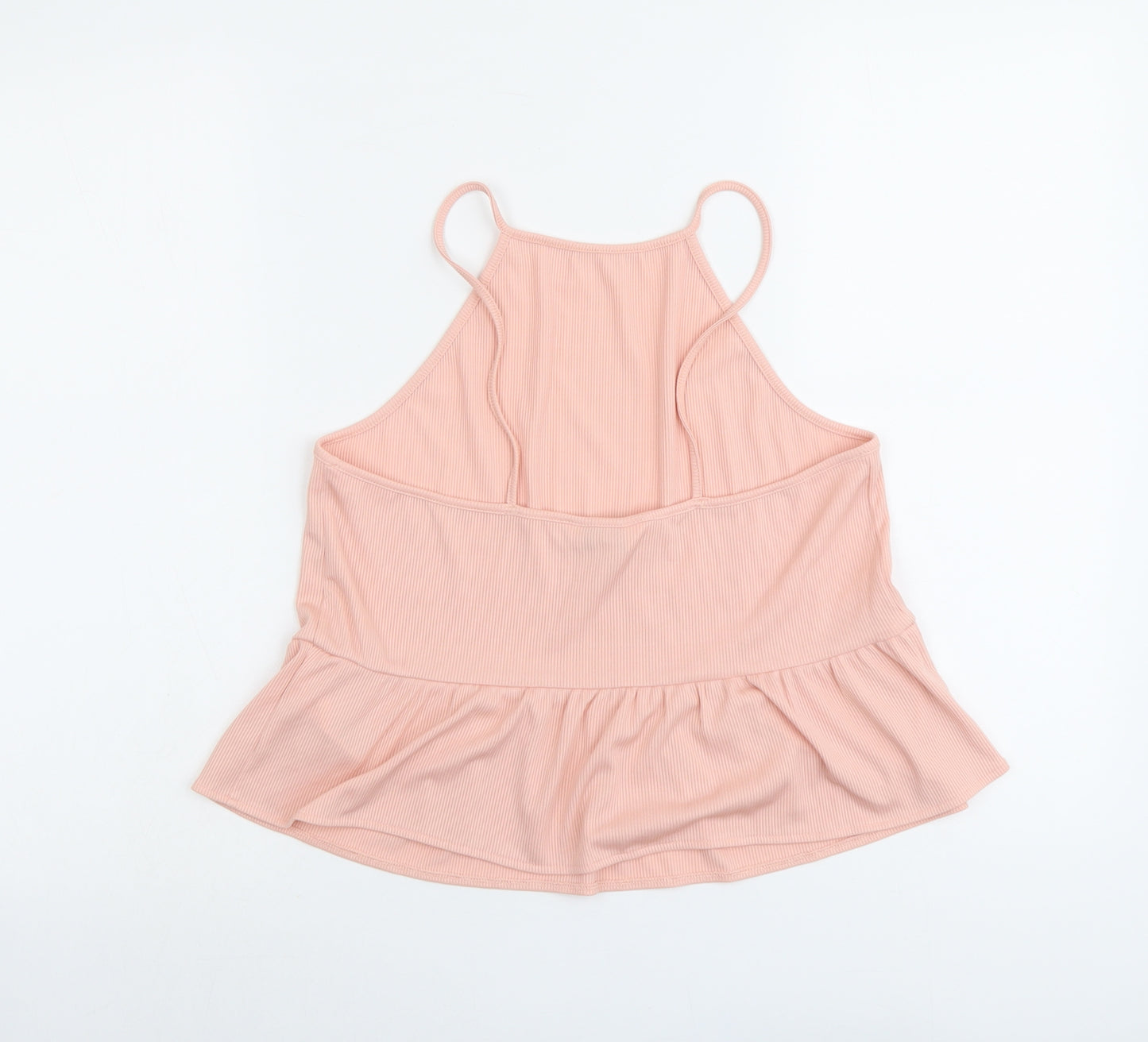 Miss Selfridge Womens Pink Polyester Basic Tank Size 12 Square Neck