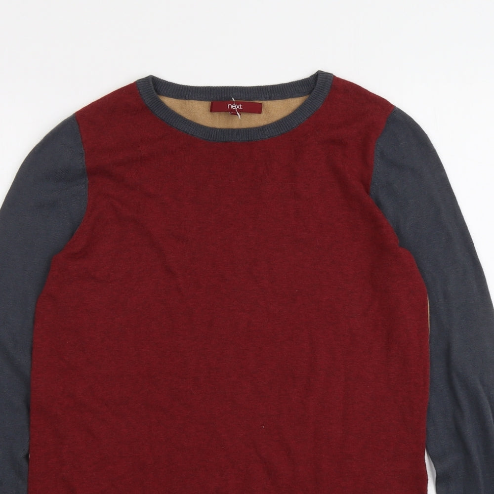 NEXT Womens Multicoloured Round Neck Cotton Pullover Jumper Size 8