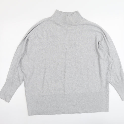Dorothy Perkins Womens Grey High Neck Viscose Pullover Jumper Size M
