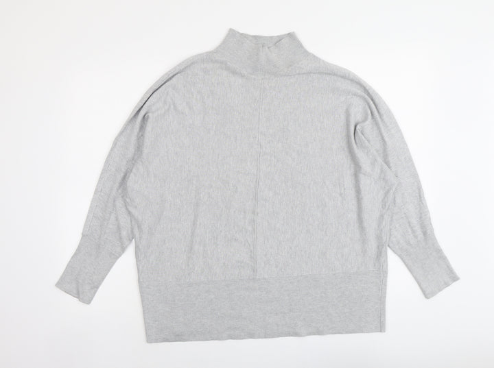 Dorothy Perkins Womens Grey High Neck Viscose Pullover Jumper Size M