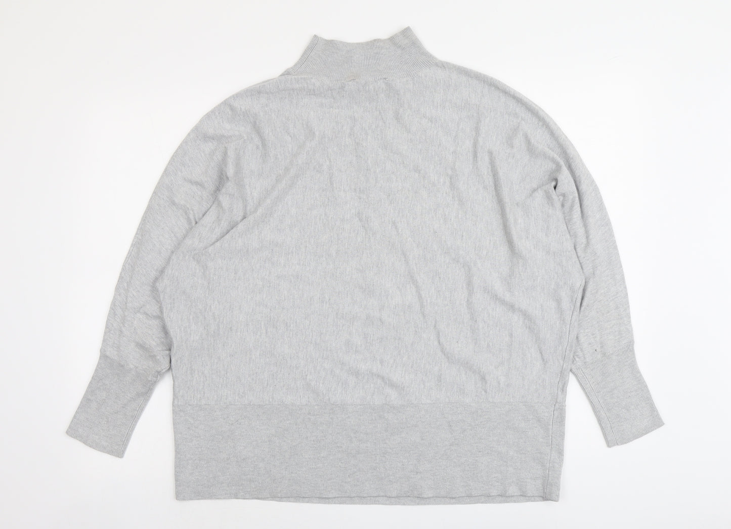 Dorothy Perkins Womens Grey High Neck Viscose Pullover Jumper Size M