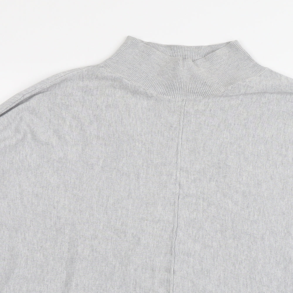 Dorothy Perkins Womens Grey High Neck Viscose Pullover Jumper Size M