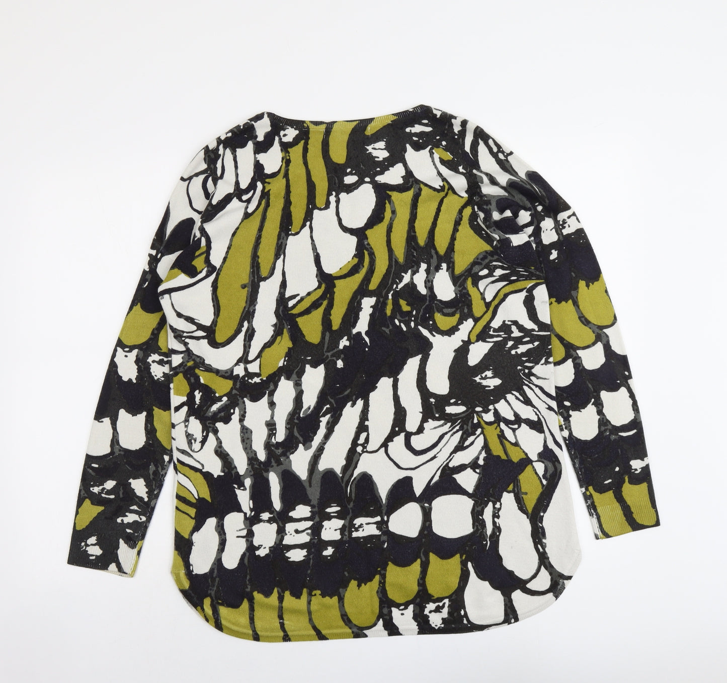 Marks and Spencer Womens Multicoloured Round Neck Geometric Acrylic Pullover Jumper Size 10