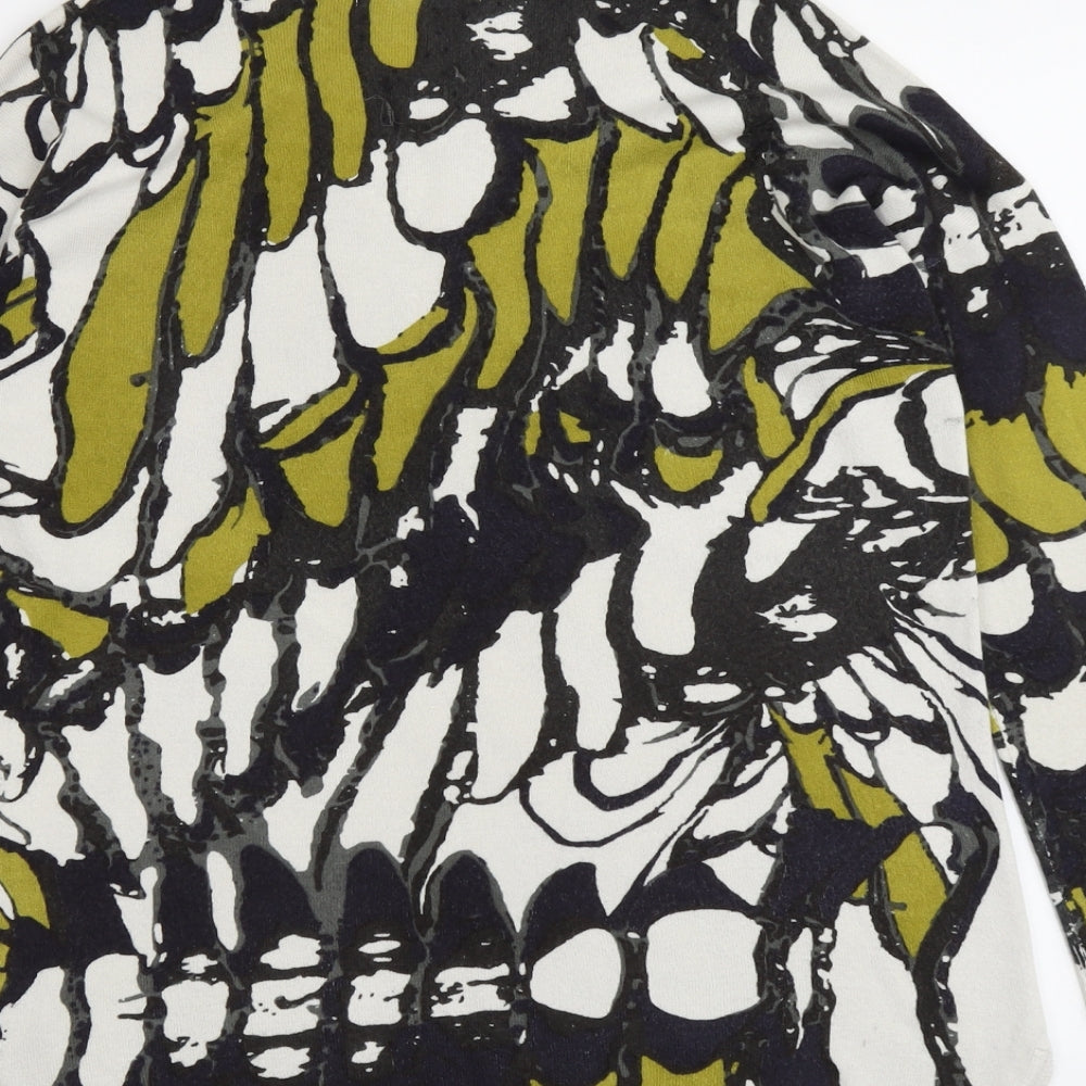 Marks and Spencer Womens Multicoloured Round Neck Geometric Acrylic Pullover Jumper Size 10