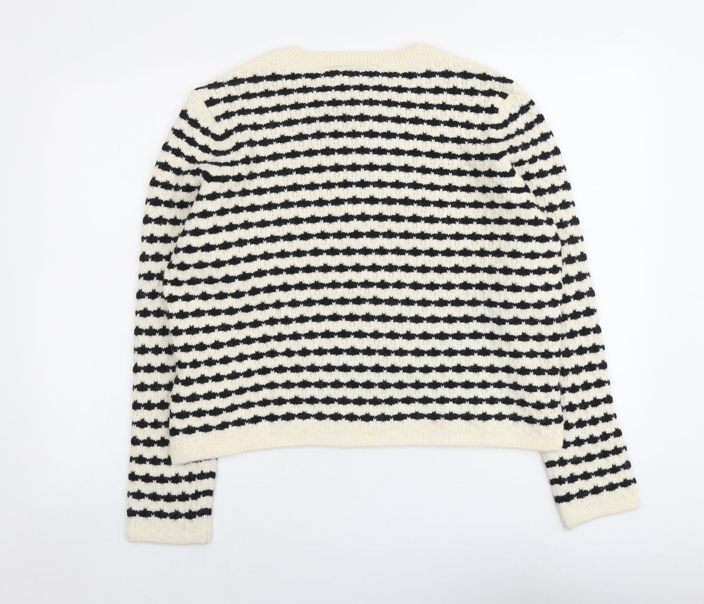 Marks and Spencer Womens Beige Round Neck Acrylic Pullover Jumper Size L