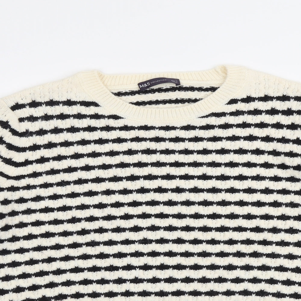 Marks and Spencer Womens Beige Round Neck Acrylic Pullover Jumper Size L