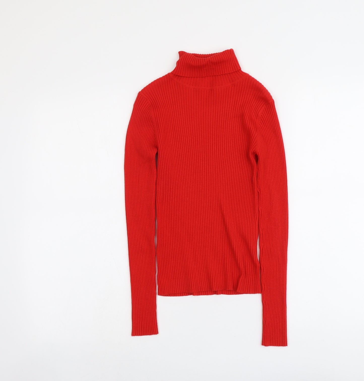 NEXT Girls Red Roll Neck Nylon Pullover Jumper Size 13 Years Pullover