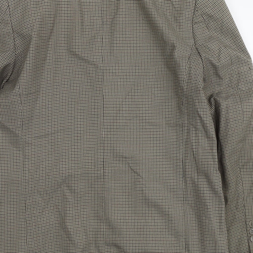 Zantos Mens Green Houndstooth Polyester Jacket Suit Jacket Size 38 Regular