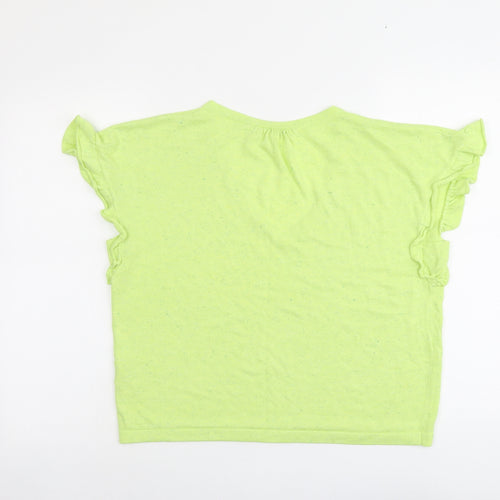 NEXT Womens Green V-Neck Acrylic Pullover Jumper Size M