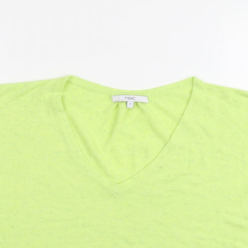NEXT Womens Green V-Neck Acrylic Pullover Jumper Size M