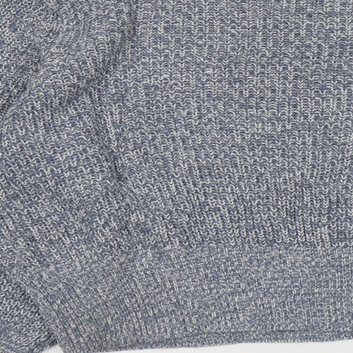 H&M Womens Blue Boat Neck Cotton Pullover Jumper Size XL