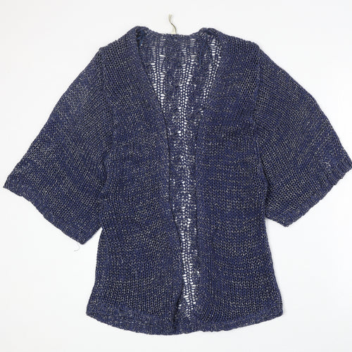 Stradivarius Womens Blue V-Neck Acrylic Cardigan Jumper Size S