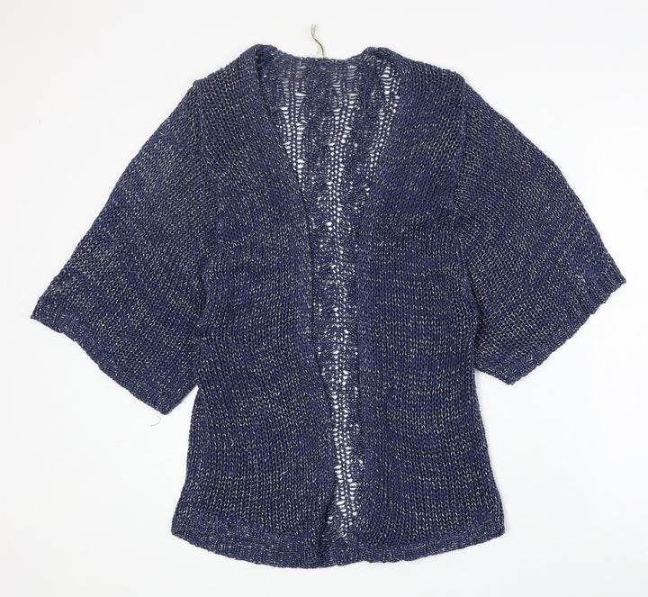 Stradivarius Womens Blue V-Neck Acrylic Cardigan Jumper Size S