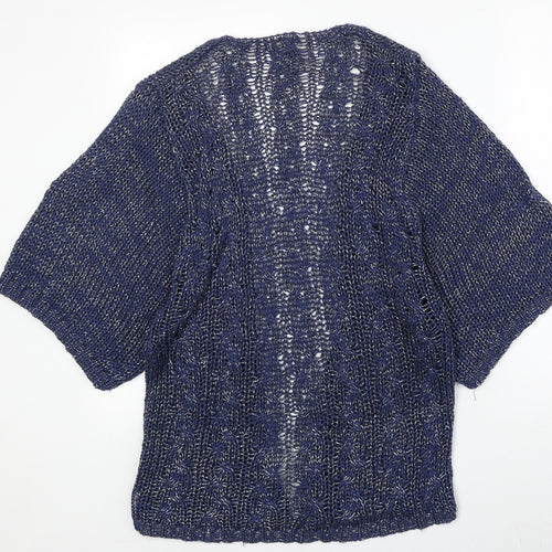 Stradivarius Womens Blue V-Neck Acrylic Cardigan Jumper Size S