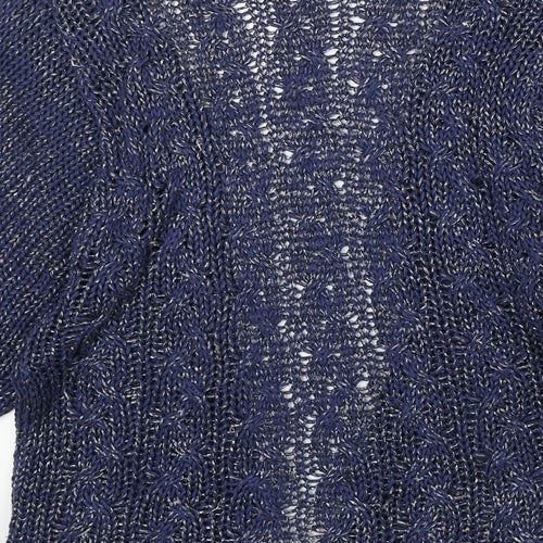 Stradivarius Womens Blue V-Neck Acrylic Cardigan Jumper Size S