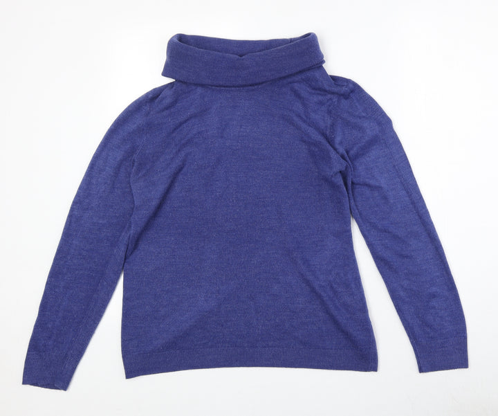 Dunnes Stores Womens Blue Roll Neck Acrylic Pullover Jumper Size L