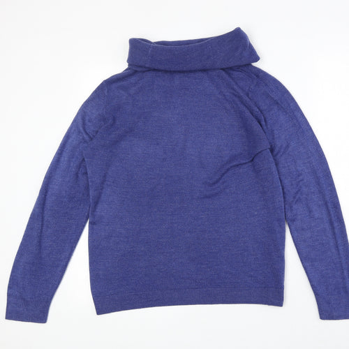 Dunnes Stores Womens Blue Roll Neck Acrylic Pullover Jumper Size L
