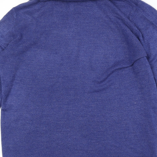 Dunnes Stores Womens Blue Roll Neck Acrylic Pullover Jumper Size L