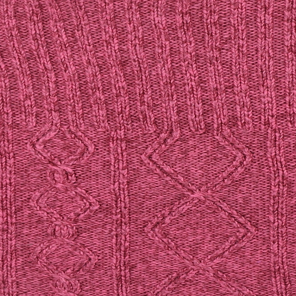 EWM Womens Pink Round Neck Acrylic Pullover Jumper Size XL