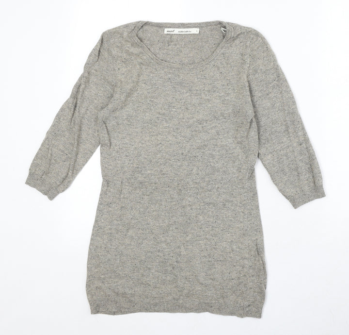 NEXT Womens Beige Boat Neck Cotton Pullover Jumper Size 6