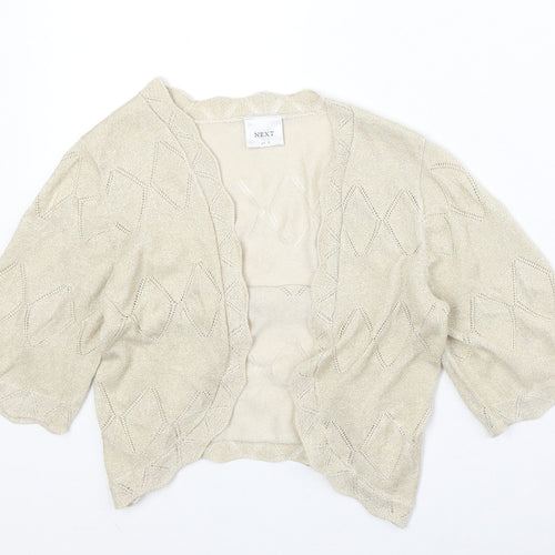 NEXT Womens Beige V-Neck Viscose Cardigan Jumper Size 12