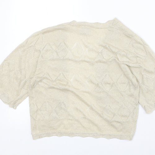 NEXT Womens Beige V-Neck Viscose Cardigan Jumper Size 12