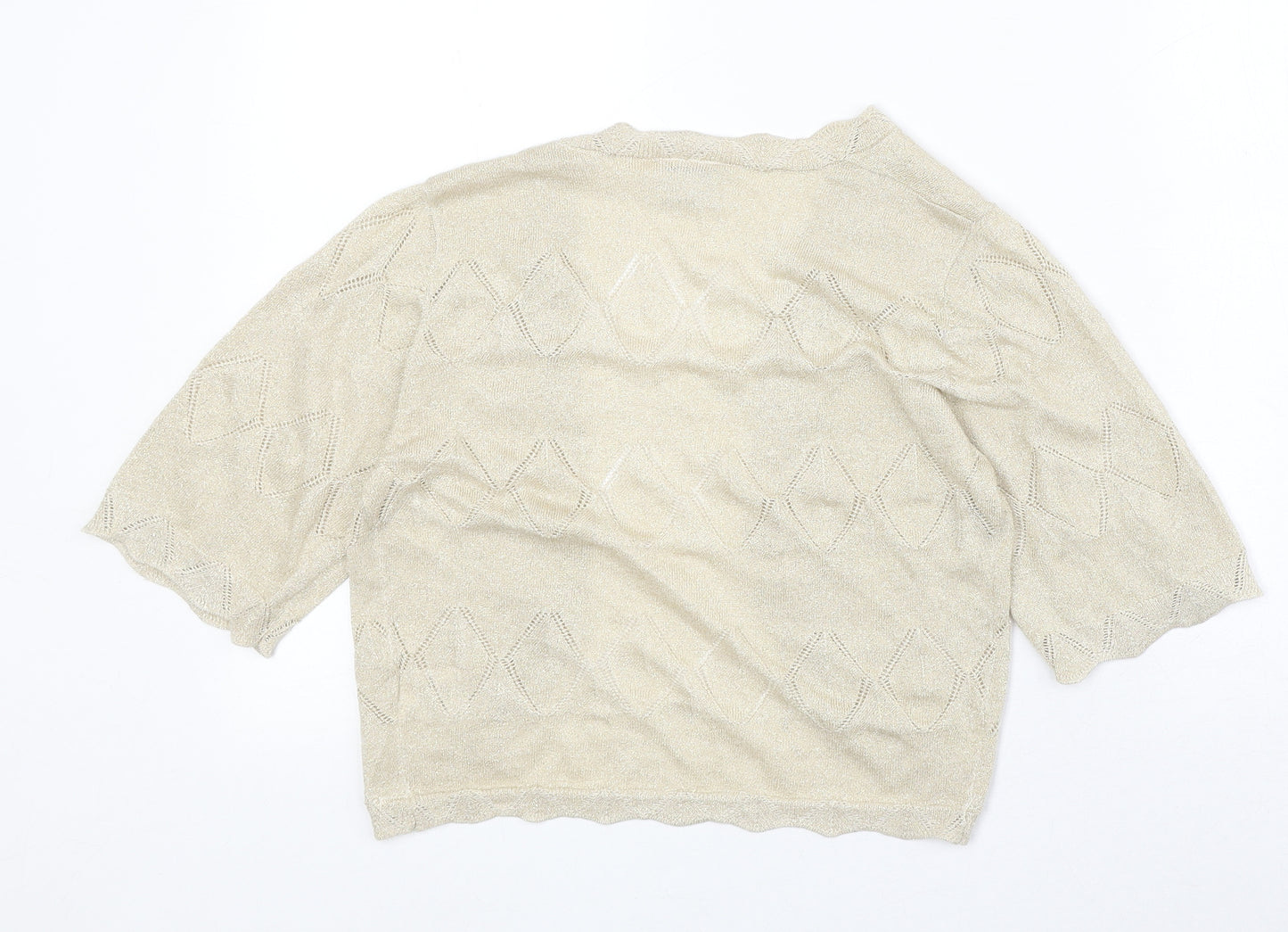 NEXT Womens Beige V-Neck Viscose Cardigan Jumper Size 12