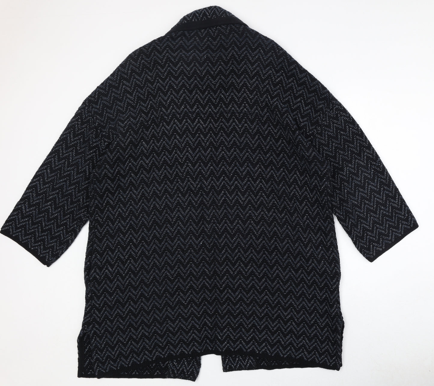 Monsoon Womens Black Geometric Jacket Blazer Size XL