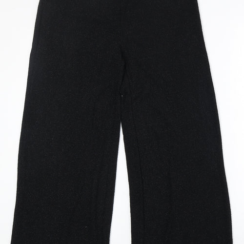 VILA Womens Black Polyester Trousers Size M Regular