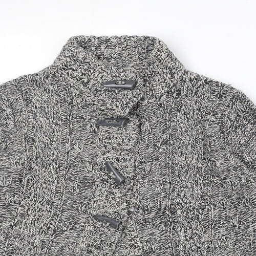 Debenhams Womens Grey Geometric Jacket Size 12 Button