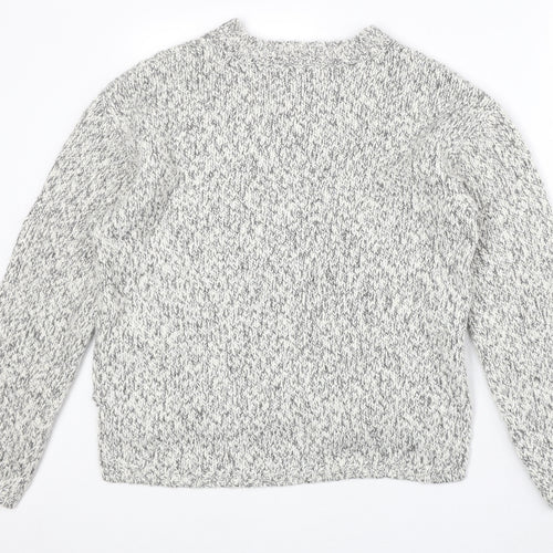 Marks and Spencer Womens Grey Round Neck Polyester Pullover Jumper Size M