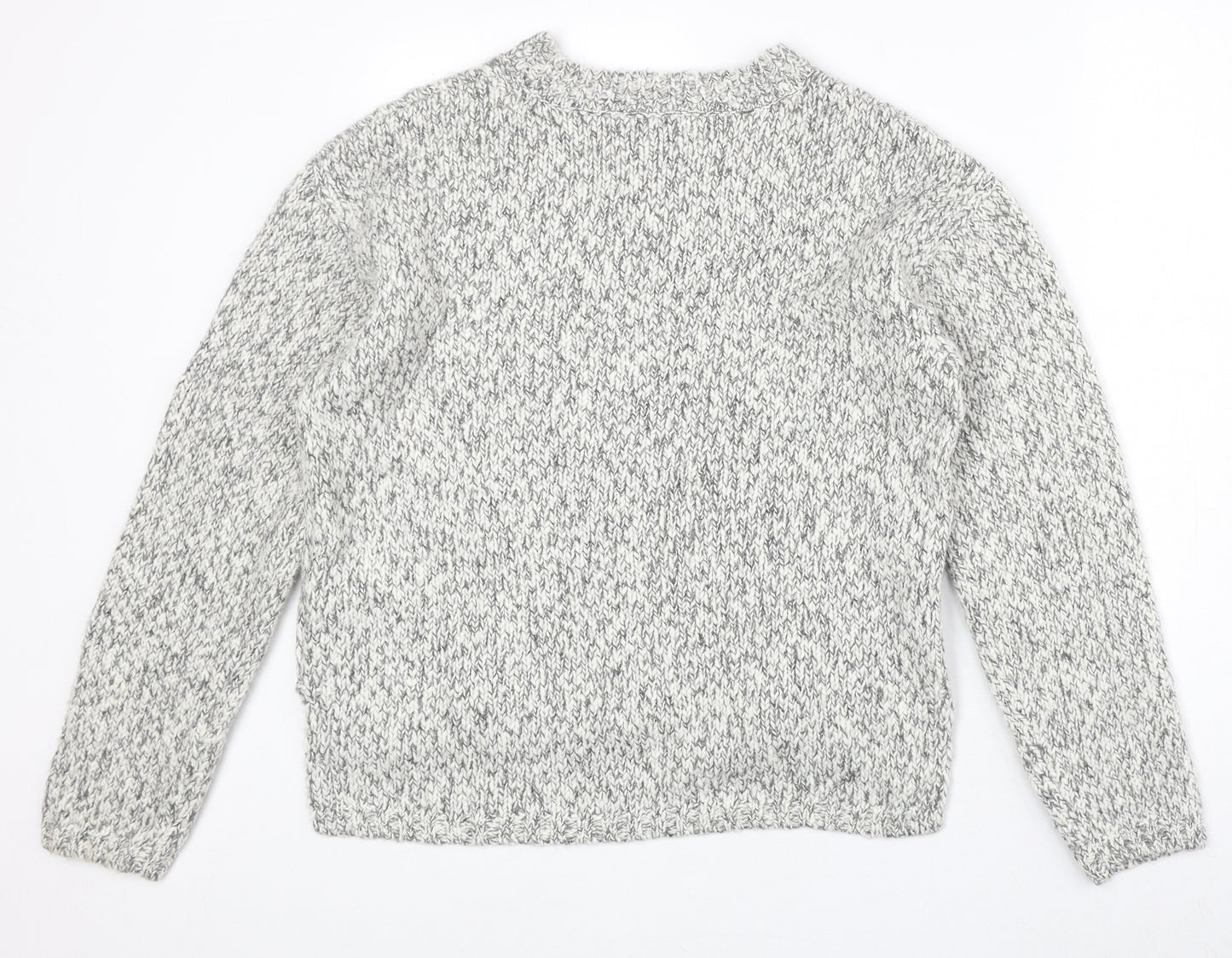 Marks and Spencer Womens Grey Round Neck Polyester Pullover Jumper Size M