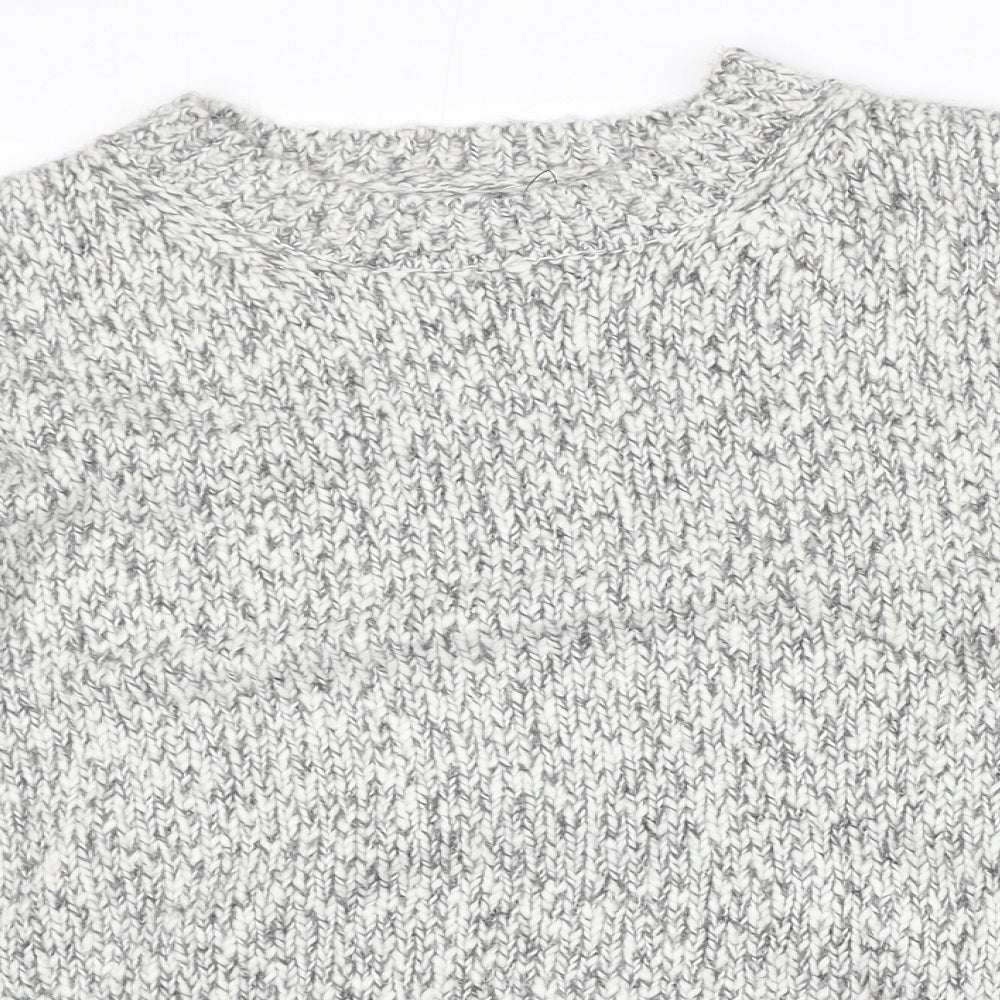 Marks and Spencer Womens Grey Round Neck Polyester Pullover Jumper Size M
