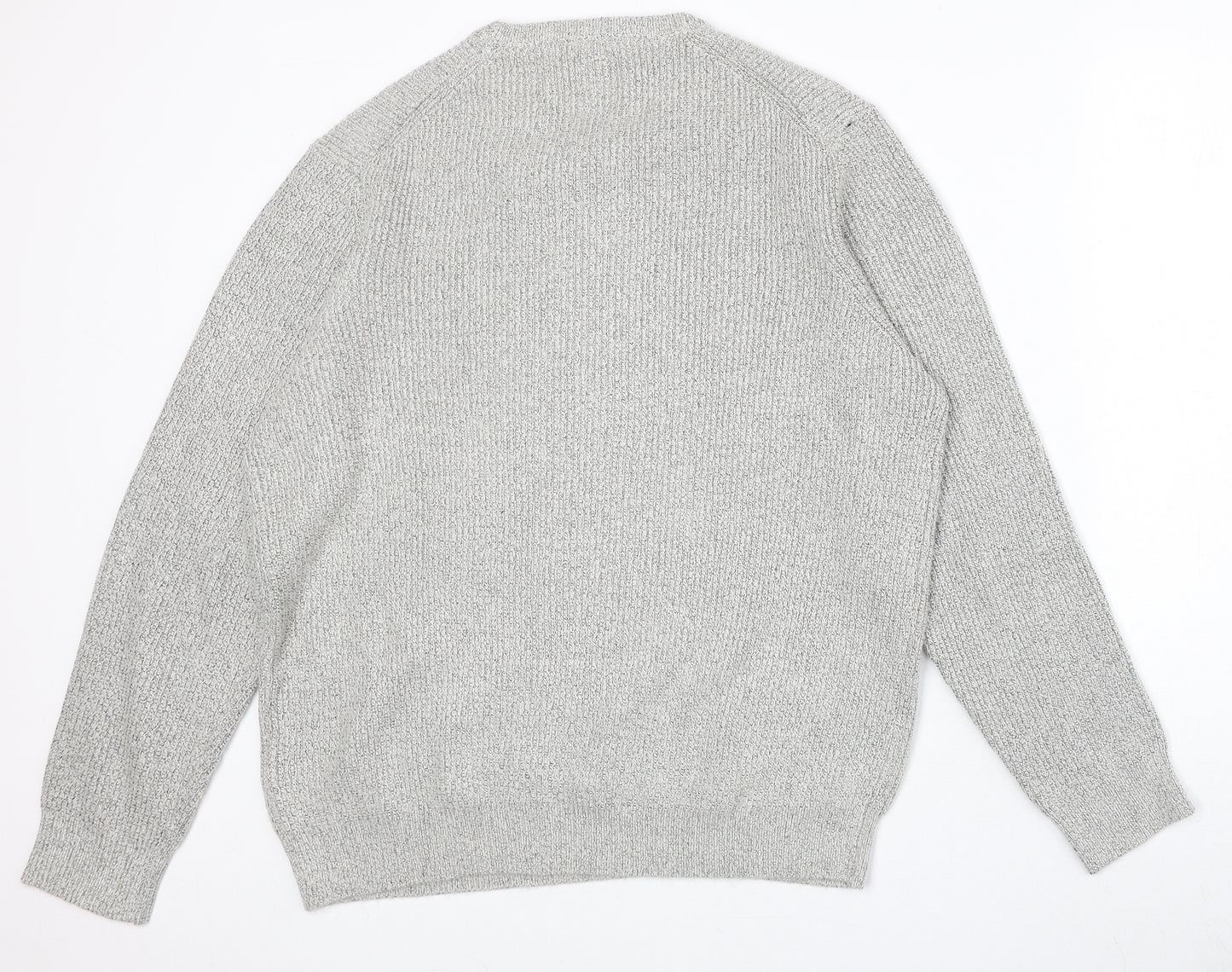 Marks and Spencer Mens Grey Round Neck Polyamide Pullover Jumper Size XL Long Sleeve