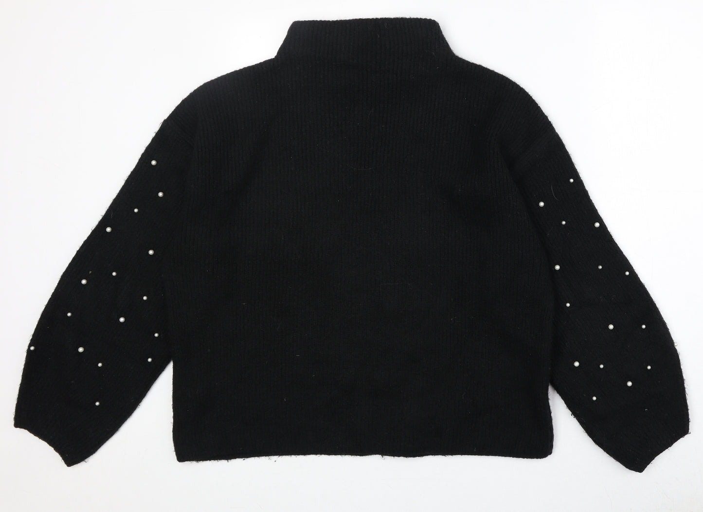 Marks and Spencer Womens Black High Neck Acrylic Pullover Jumper Size L