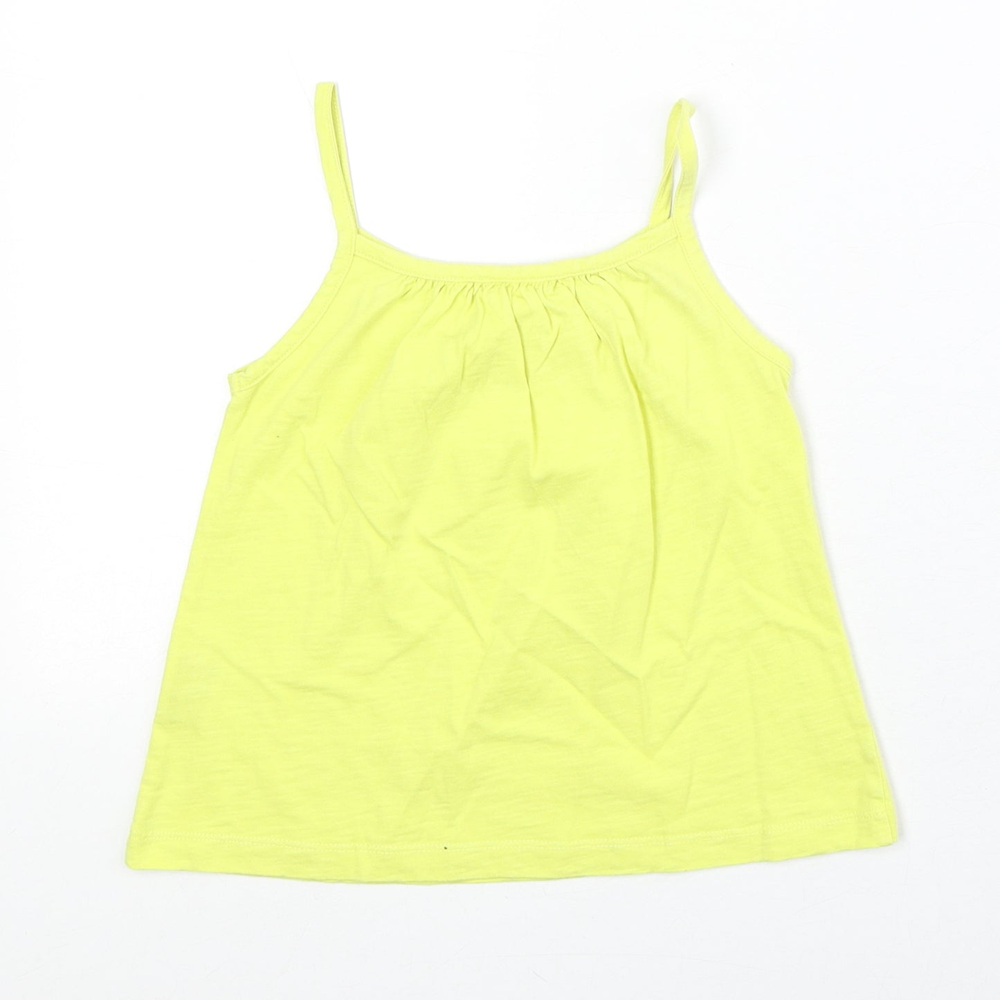Mini Boden Girls Yellow 100% Cotton Basic Tank Size 5-6 Years Round Neck Pullover