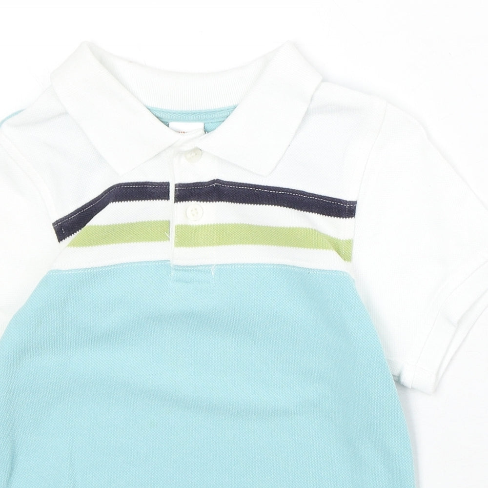 Gymboree Boys Blue Striped 100% Cotton Basic Polo Size 5 Years Collared Pullover