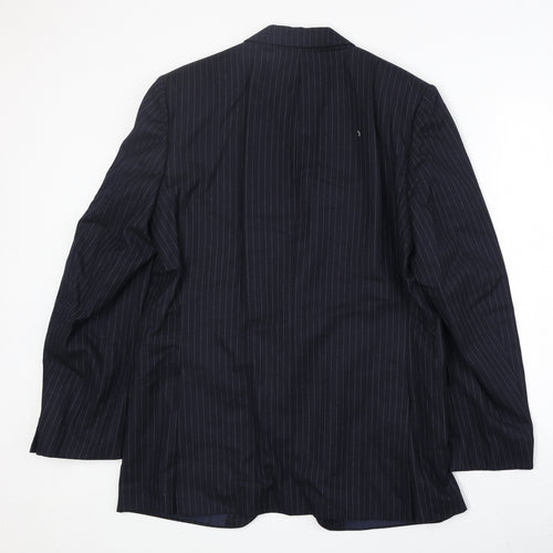 Meurice Mens Blue Striped Polyester Jacket Suit Jacket Size 42 Regular