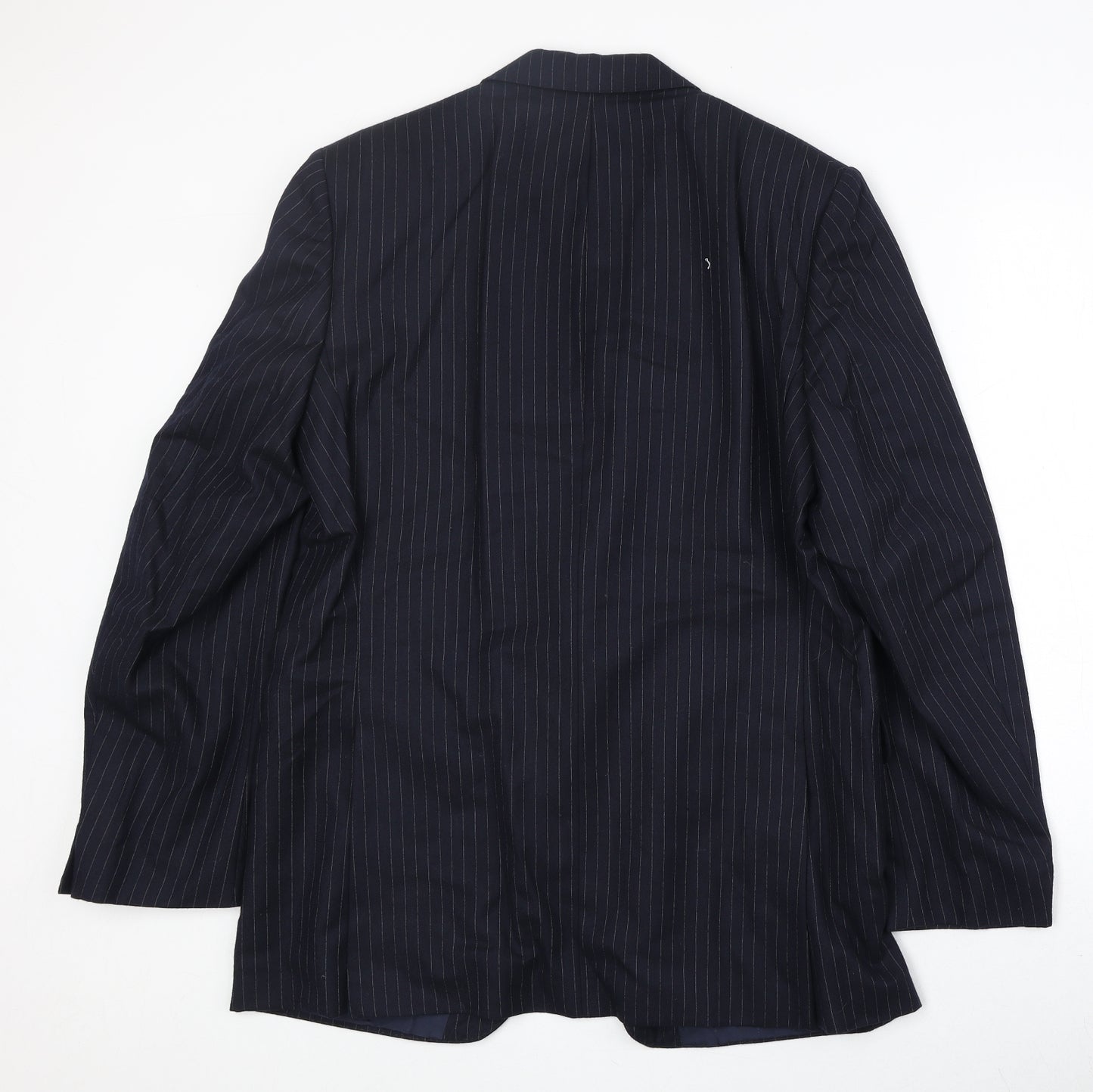 Meurice Mens Blue Striped Polyester Jacket Suit Jacket Size 42 Regular