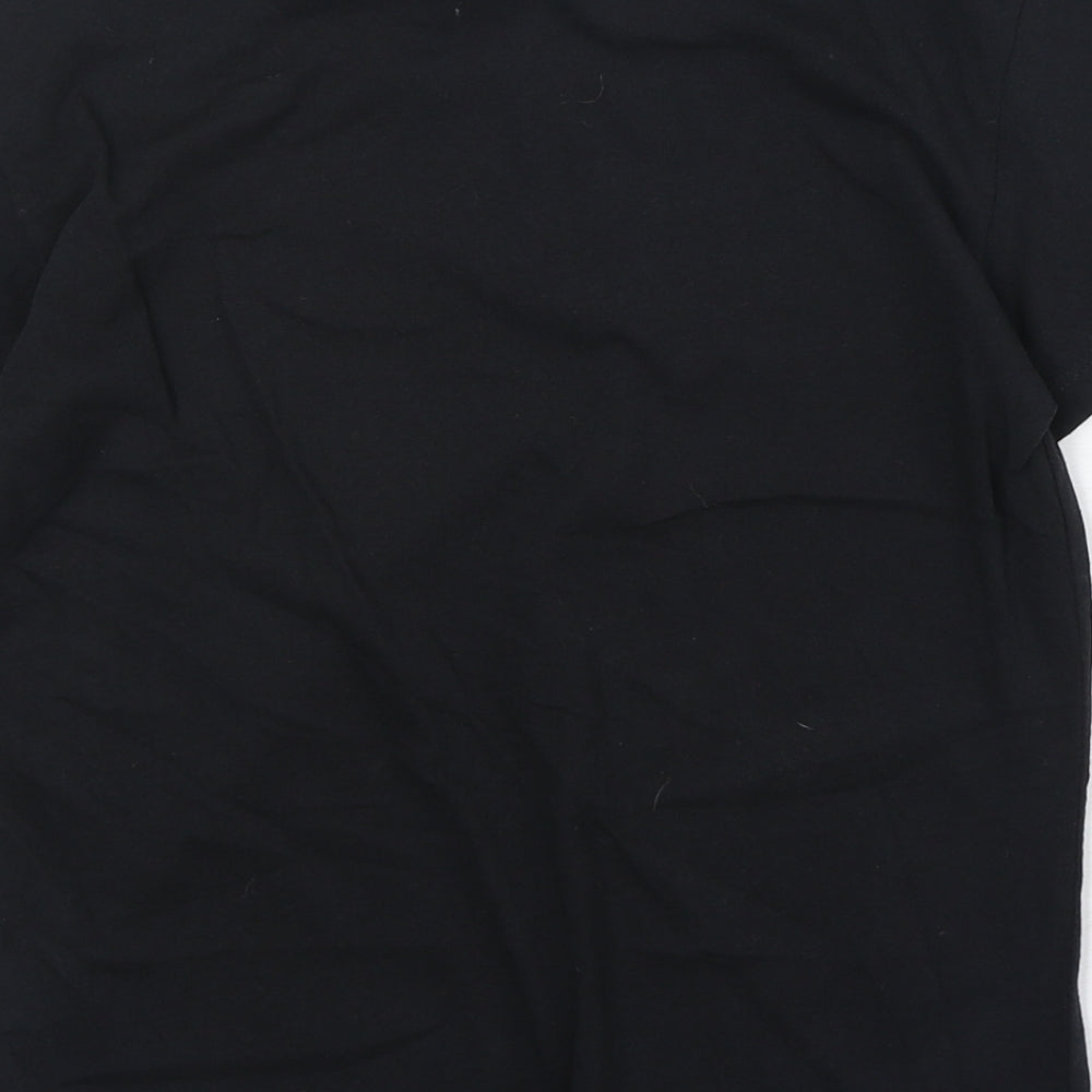 Topshop Womens Black 100% Cotton Basic T-Shirt Size 8 Round Neck - Oh So Fancy