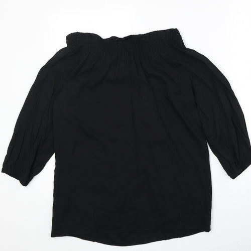 N.1 Womens Black Viscose Basic Blouse Size S Off the Shoulder