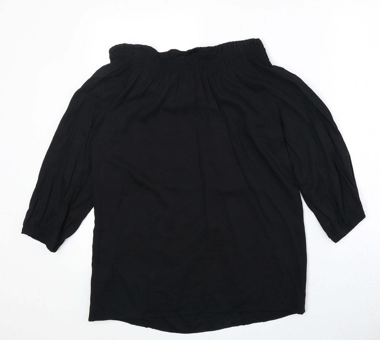 N.1 Womens Black Viscose Basic Blouse Size S Off the Shoulder