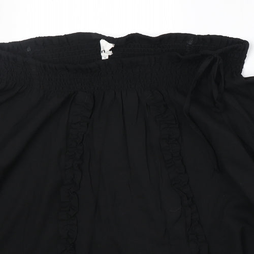 N.1 Womens Black Viscose Basic Blouse Size S Off the Shoulder