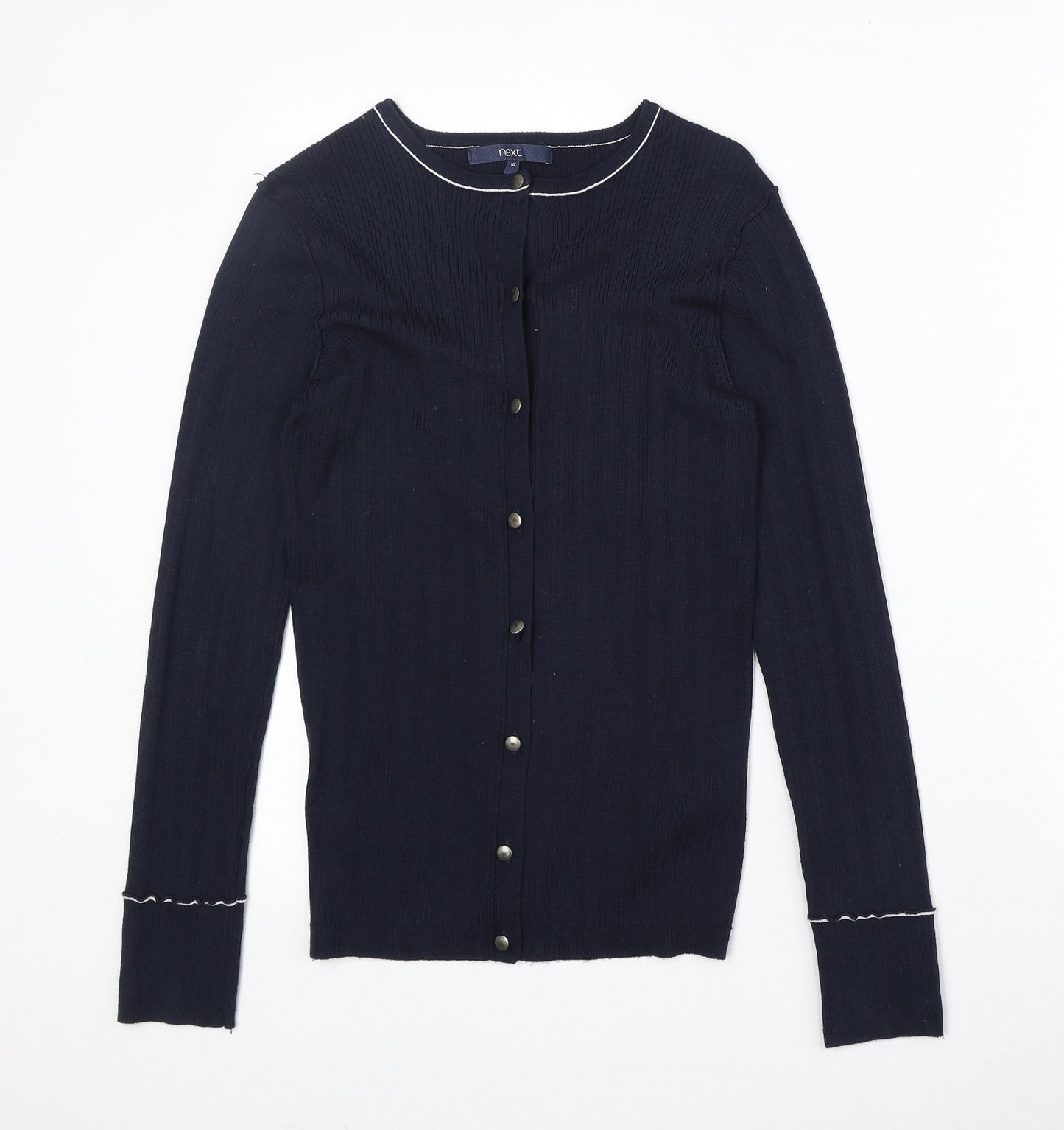 NEXT Womens Blue Round Neck Viscose Cardigan Jumper Size 10
